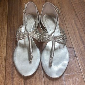 Channel silver sandal